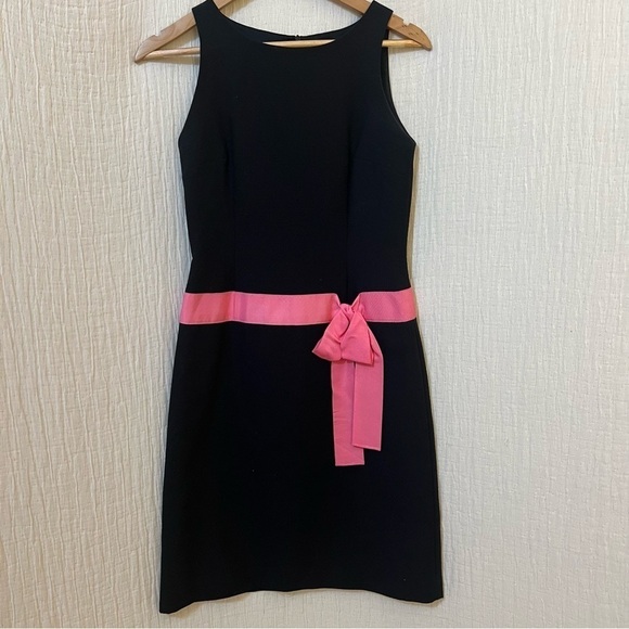 Sara Campbell Dresses & Skirts - Sara Campbell 2000s Y2K Vintage Black Dress Pink Bow Trim size 2